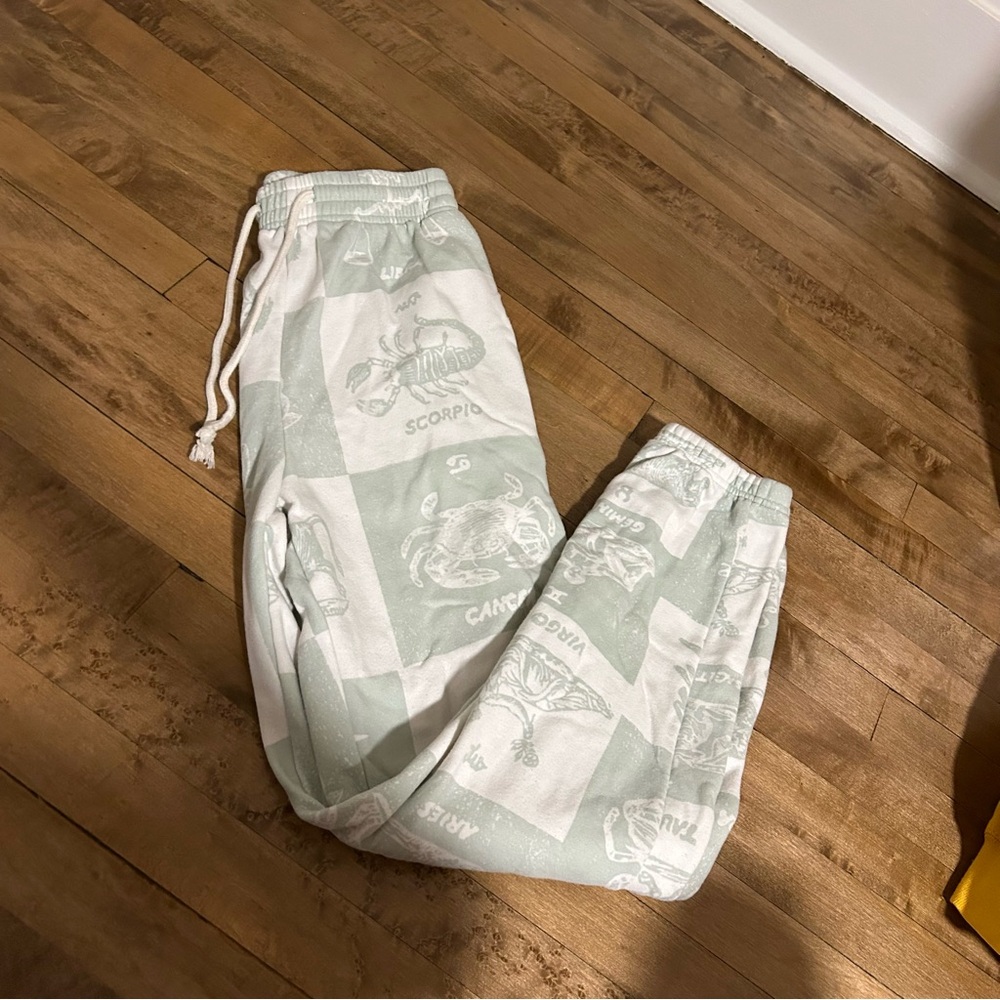 Urban Outfitters Out From Under Zodiac Signs Sweatpants Sea Foam Green & White